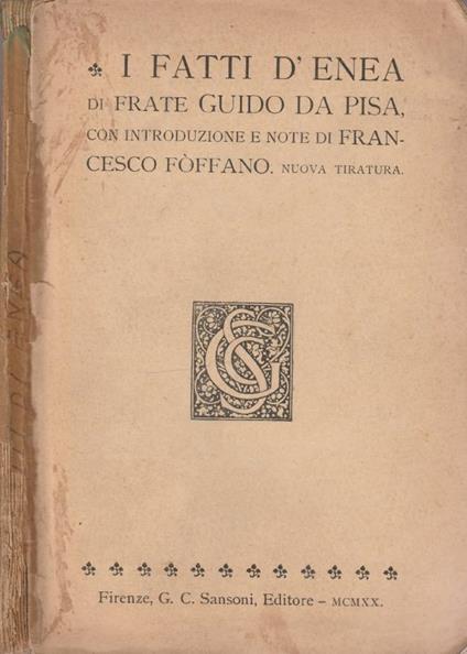 I fatti d'Enea - copertina
