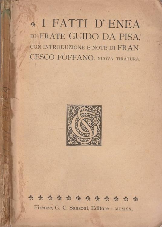 I fatti d'Enea - copertina