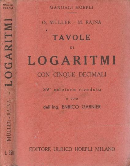 Tavole di logaritmi - copertina