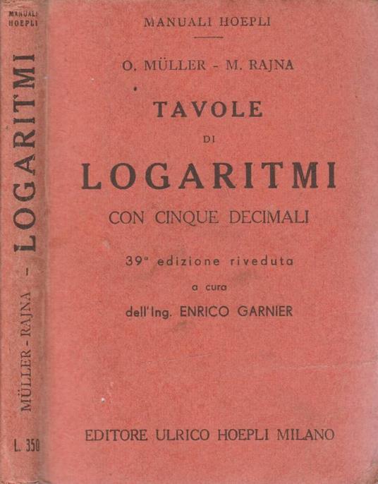 Tavole di logaritmi - copertina