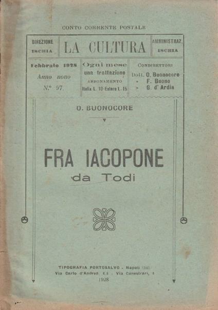 Fra Iacopone da Todi - copertina