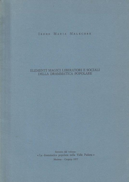 Elementi magici liberatori e sociali della drammatica popola - copertina