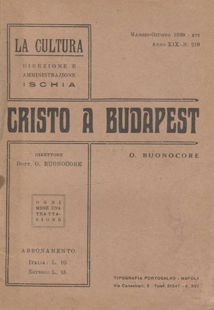 Cristo a Budapest - copertina