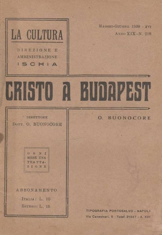 Cristo a Budapest - copertina