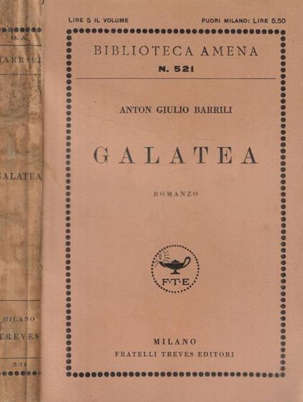 Galatea - Anton Giulio Barrili - copertina