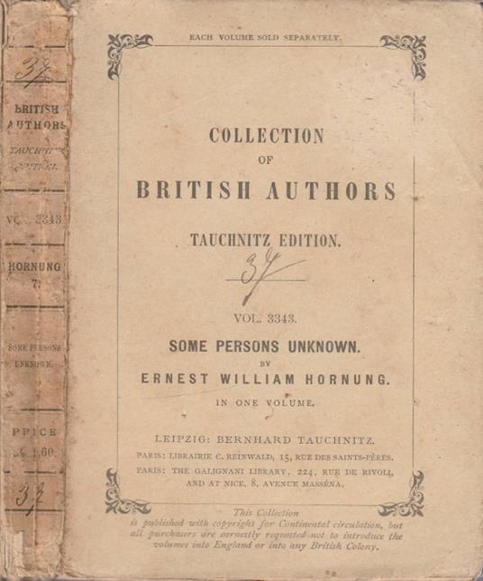 Some persons unknown - copertina