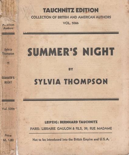 Summer's night - copertina