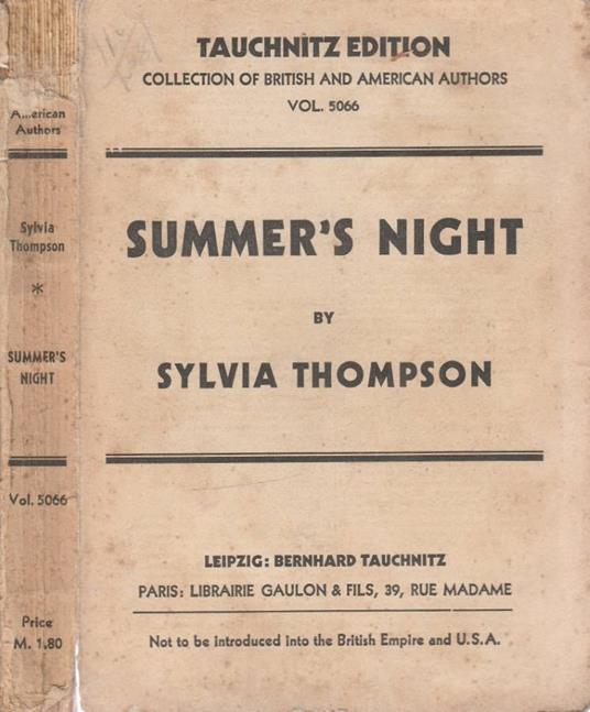 Summer's night - copertina