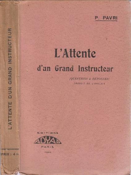 L'instructeur du monde qui va venir - copertina
