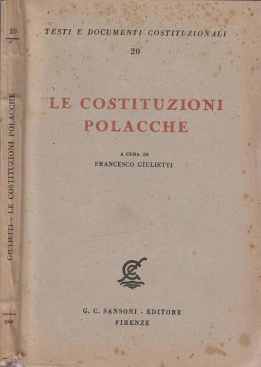 Le costituzioni polacche - copertina