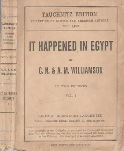 It happened in Egypt vol I - copertina