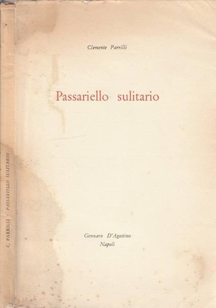 Passariello sulitario - copertina