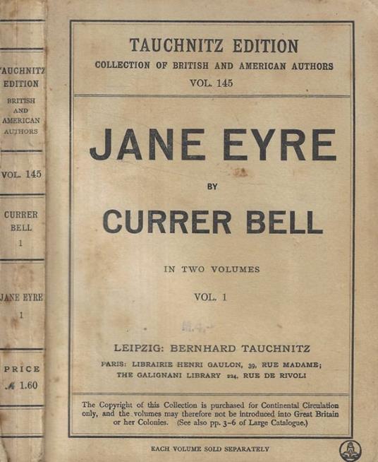 Jane Eyre vol. 1 - copertina