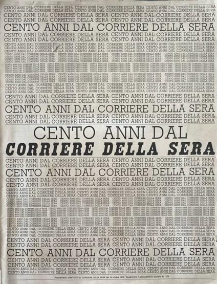Cento anni dal Corriere della Sera - copertina