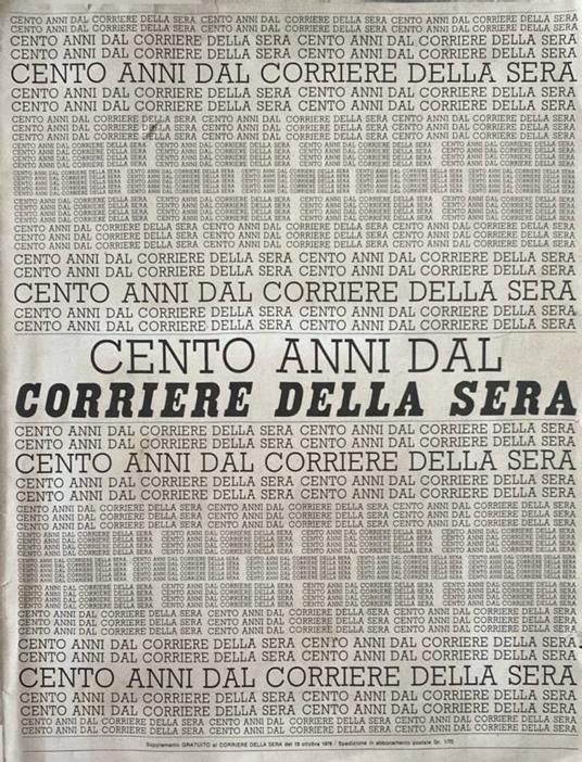 Cento anni dal Corriere della Sera - copertina