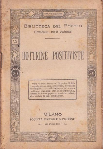 Dottrine positiviste - copertina