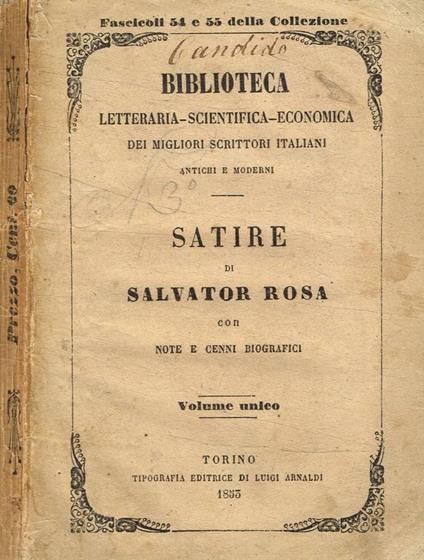 Satire - Salvator Rosa - copertina