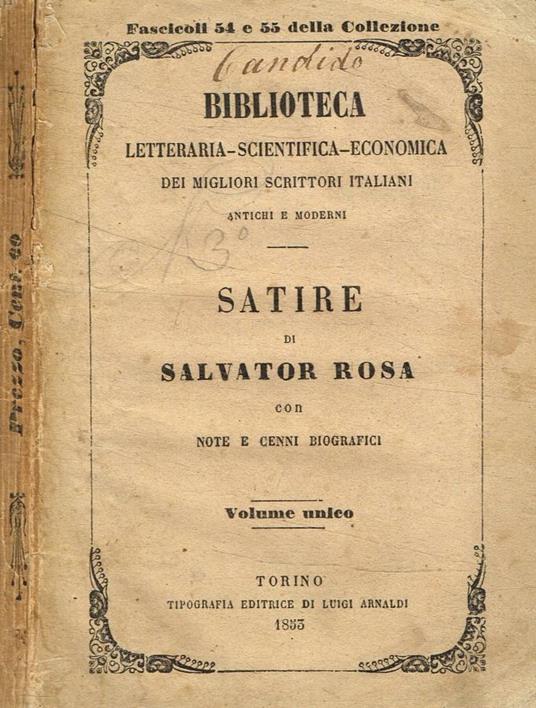 Satire - Salvator Rosa - copertina