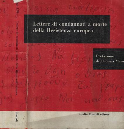 Lettere di condannati a morte della Resistenza europea - copertina