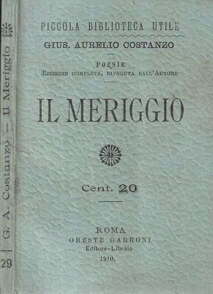 Il Meriggio - copertina