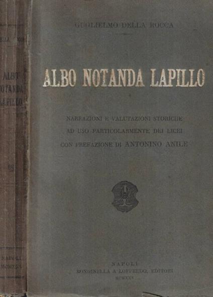 Albo Notanda Lapillo - copertina