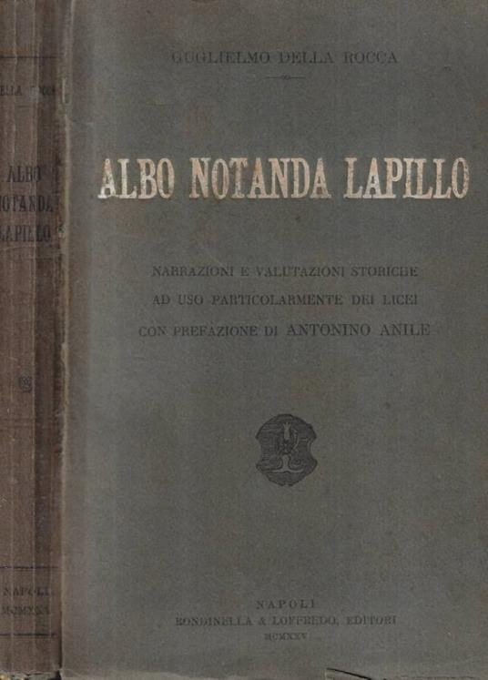 Albo Notanda Lapillo - copertina