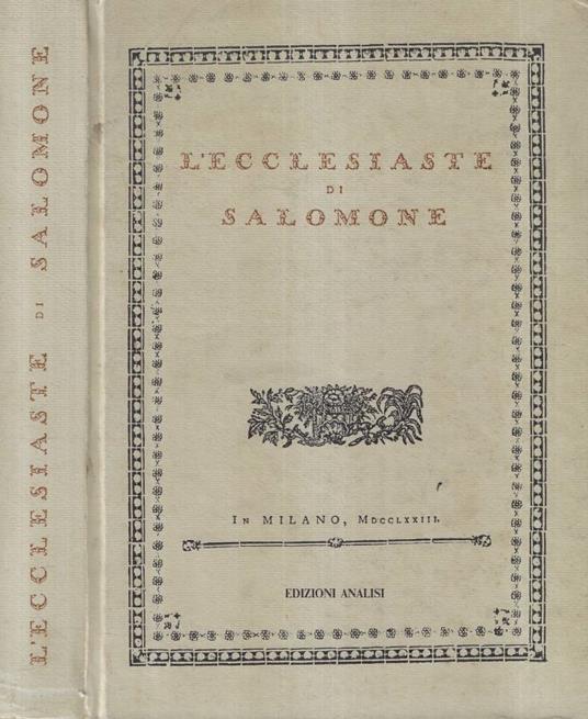 L'ecclesiaste - copertina