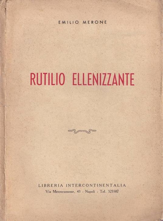 Rutilio Ellenizzante - Emilio Merone - copertina