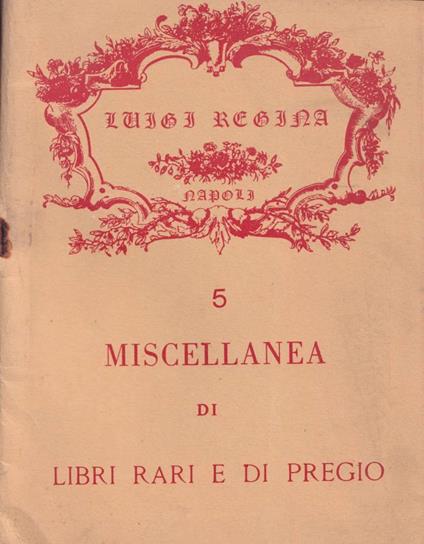 Miscellanea di libri rari e di pregio, n. 5 - copertina