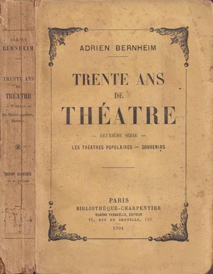 Trente ans de théatre - copertina