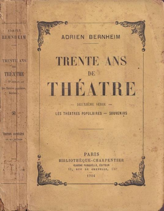 Trente ans de théatre - copertina