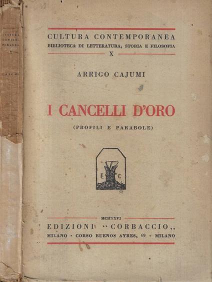 I cancelli d'oro - Arrigo Cajumi - copertina
