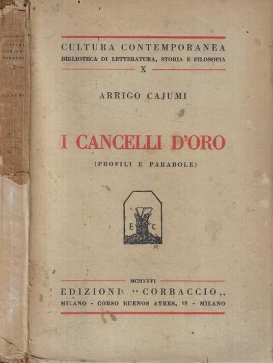 I cancelli d'oro - Arrigo Cajumi - copertina