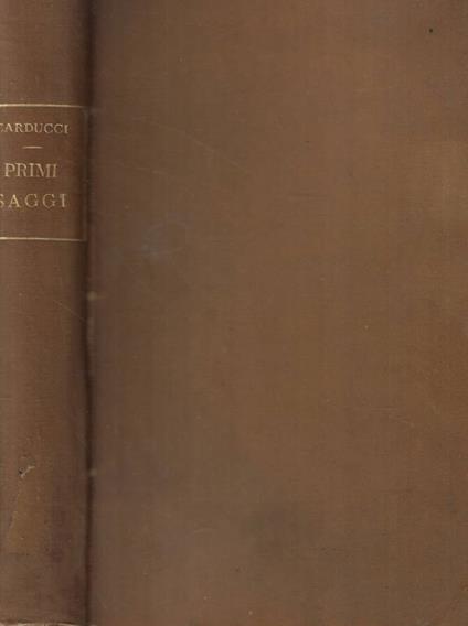 Primi saggi - Giosuè Carducci - copertina