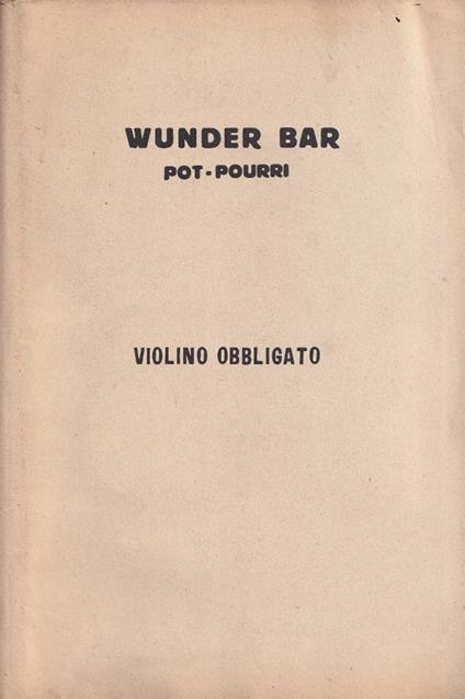 Wunder Bar - copertina