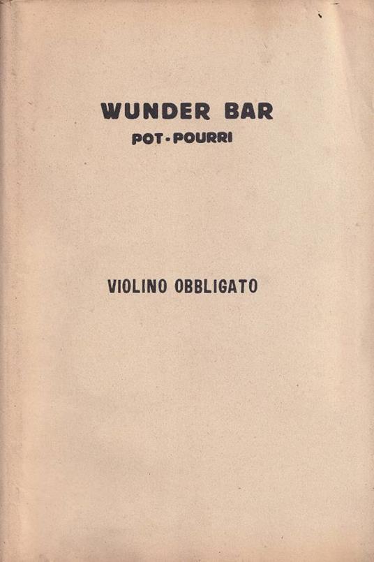 Wunder Bar - copertina