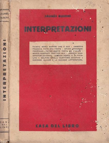 Interpretazioni - copertina
