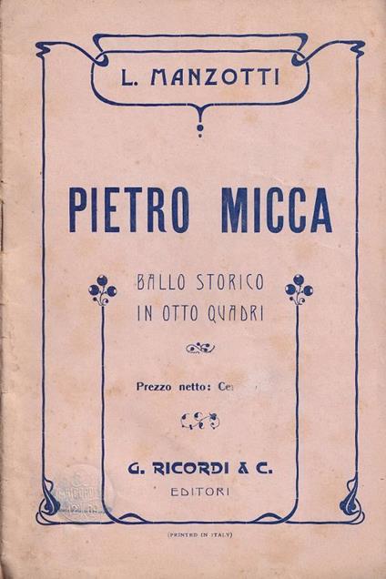 Pietro Micca - copertina
