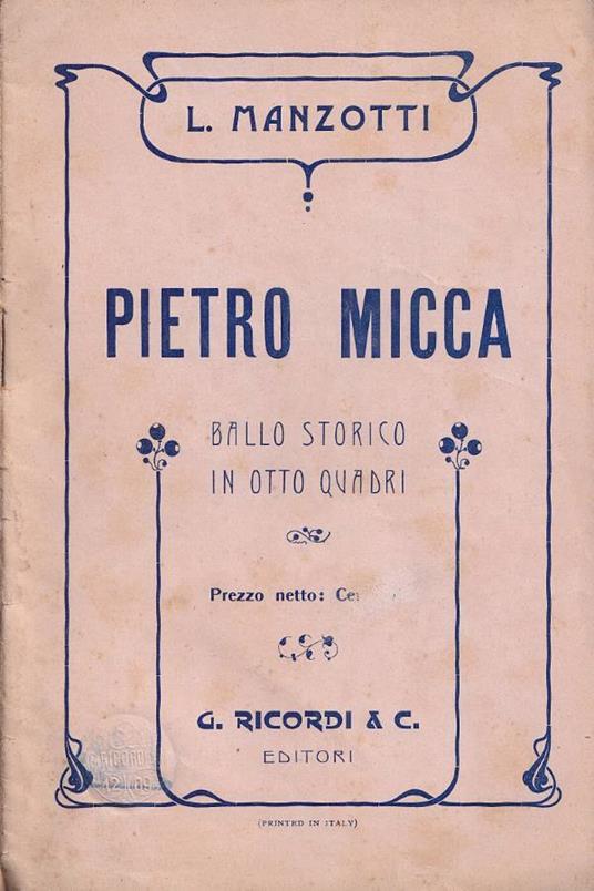 Pietro Micca - copertina