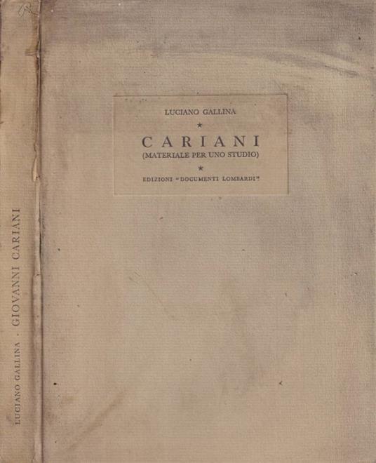 Giovanni Cariani - copertina