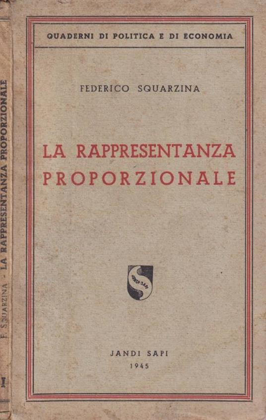 La rappresentanza proporzionale - copertina