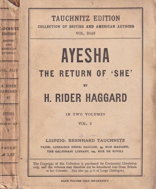 Ayesha, vol. 2 - copertina