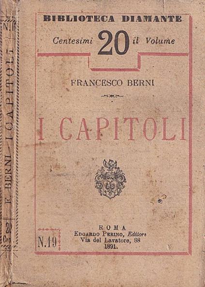 I capitoli - Francesco Berni - copertina