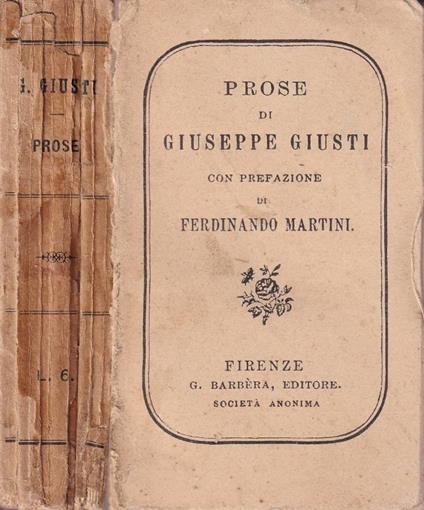 Prose - Giuseppe Giusti - copertina