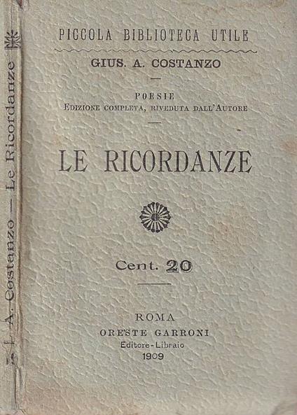 Le ricordanze - copertina