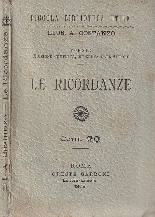 Le ricordanze - copertina