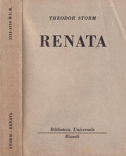 Renata - Theodor Storm - copertina
