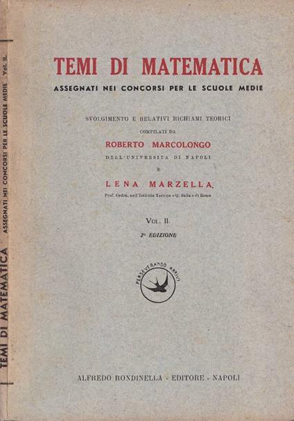 Temi di matematica, vol. II - copertina