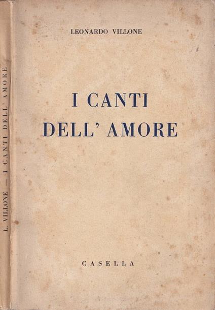 I canti dell'amore - copertina