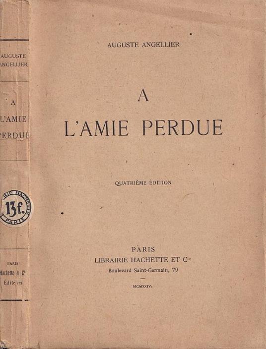 A l'amie perdue - copertina